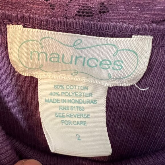 Maurices Cami‎ Tank Top Womens Size 2X Lace Trim Ribbed Purple Y2K Fairy - Picture 2 of 8